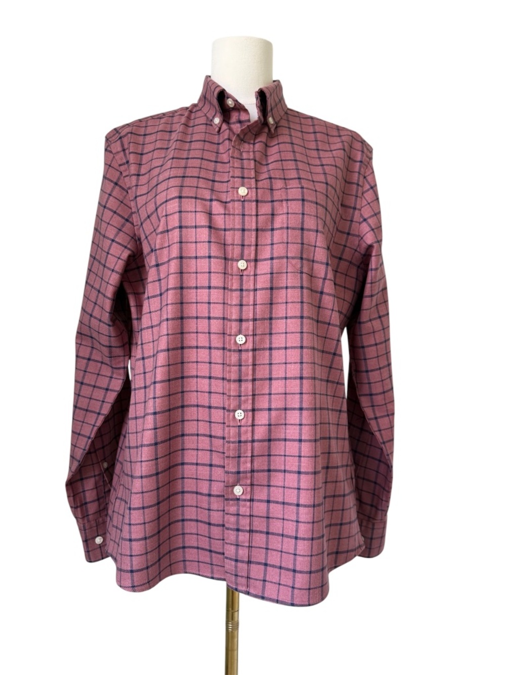 CHARLES TYRWHITT | Men's Pink & Blue Windowpane Slim Fit Button Down Shirt Sz M